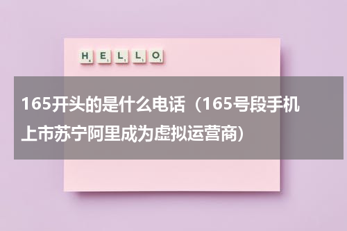 165开头的是什么电话（165号段手机上市苏宁阿里成为虚拟运营商）
