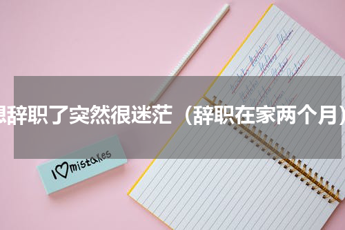 想辞职了突然很迷茫（辞职在家两个月）