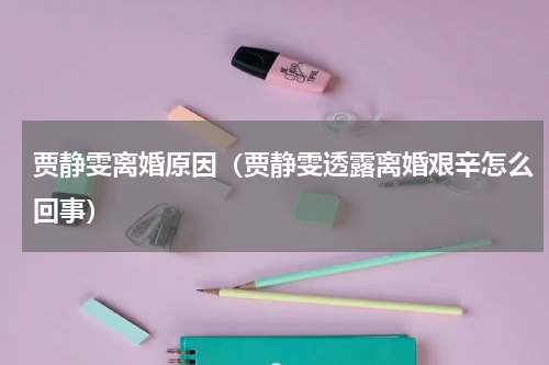 贾静雯离婚原因（贾静雯透露离婚艰辛怎么回事）
