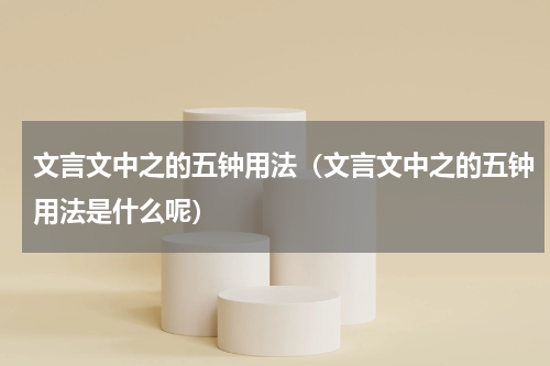 文言文中之的五钟用法（文言文中之的五钟用法是什么呢）
