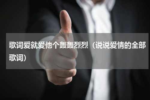 歌词爱就爱他个轰轰烈烈（说说爱情的全部歌词）