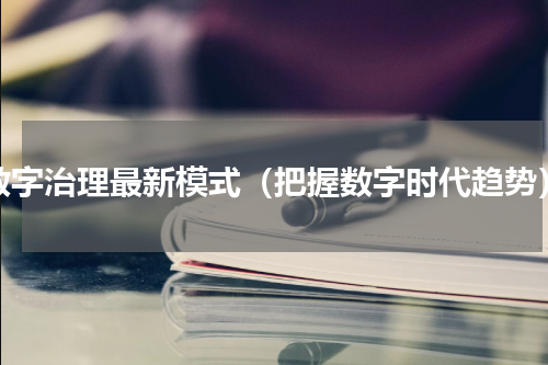 数字治理最新模式（把握数字时代趋势）