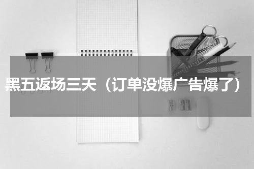 黑五返场三天（订单没爆广告爆了）