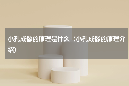 小孔成像的原理是什么（小孔成像的原理介绍）