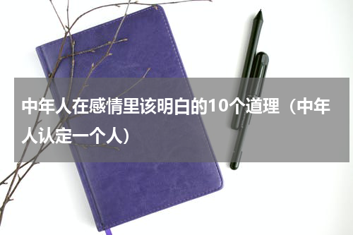 中年人在感情里该明白的10个道理（中年人认定一个人）