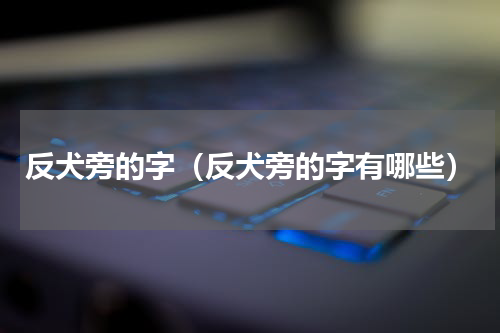 反犬旁的字（反犬旁的字有哪些）