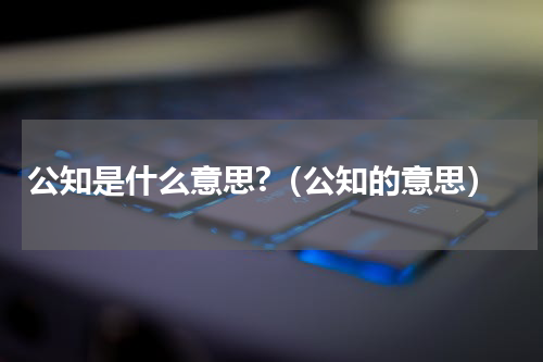 公知是什么意思?（公知的意思）