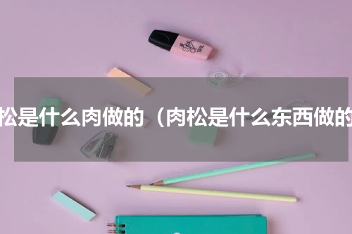 肉松是什么肉做的（肉松是什么东西做的）