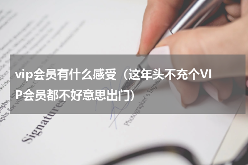 vip会员有什么感受（这年头不充个VIP会员都不好意思出门）