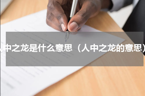 人中之龙是什么意思（人中之龙的意思）