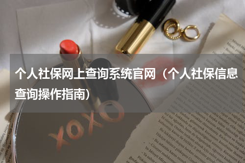 个人社保网上查询系统官网（个人社保信息查询操作指南）