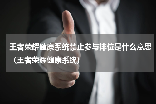 王者荣耀健康系统禁止参与排位是什么意思（王者荣耀健康系统）