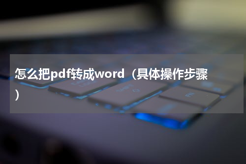 怎么把pdf转成word（具体操作步骤）