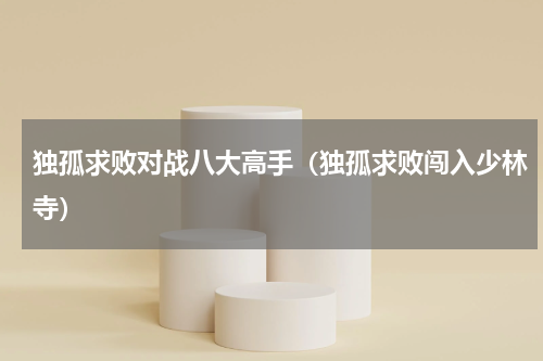 独孤求败对战八大高手（独孤求败闯入少林寺）