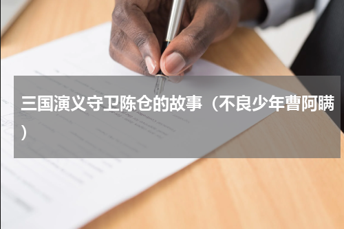 三国演义守卫陈仓的故事（不良少年曹阿瞒）