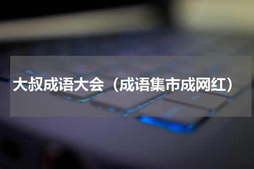 大叔成语大会（成语集市成网红）