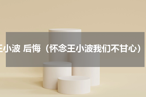 王小波 后悔（怀念王小波我们不甘心）