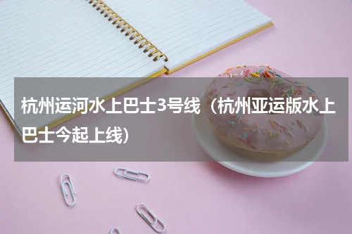 杭州运河水上巴士3号线（杭州亚运版水上巴士今起上线）