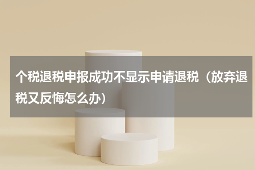 个税退税申报成功不显示申请退税（放弃退税又反悔怎么办）