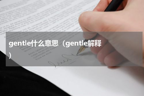 gentle什么意思（gentle解释）