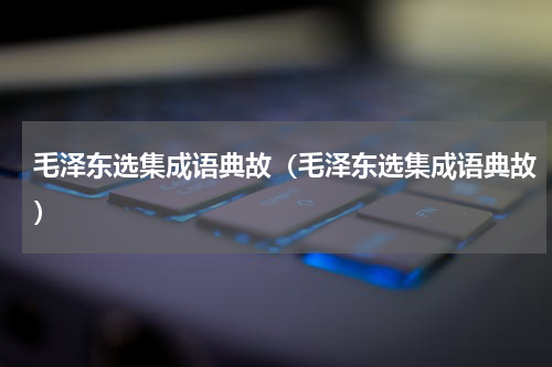 毛泽东选集成语典故（毛泽东选集成语典故）