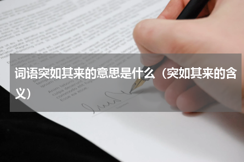 词语突如其来的意思是什么（突如其来的含义）