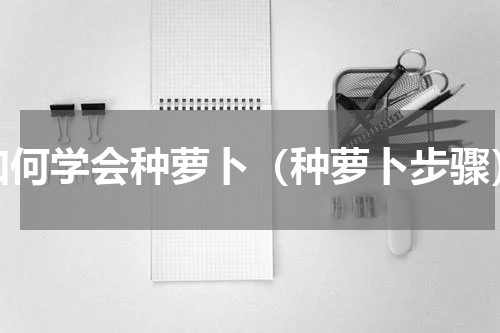 如何学会种萝卜（种萝卜步骤）