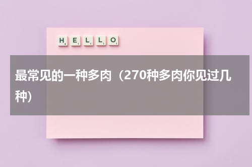 最常见的一种多肉（270种多肉你见过几种）