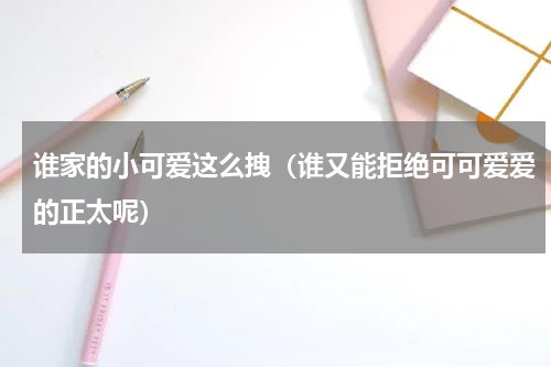 谁家的小可爱这么拽（谁又能拒绝可可爱爱的正太呢）