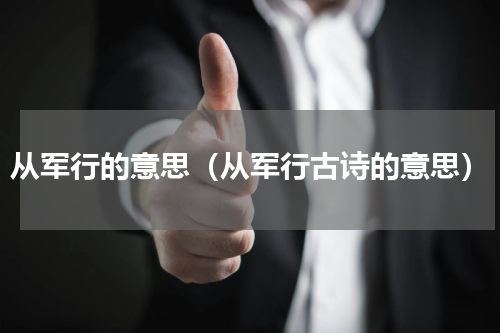 从军行的意思（从军行古诗的意思）