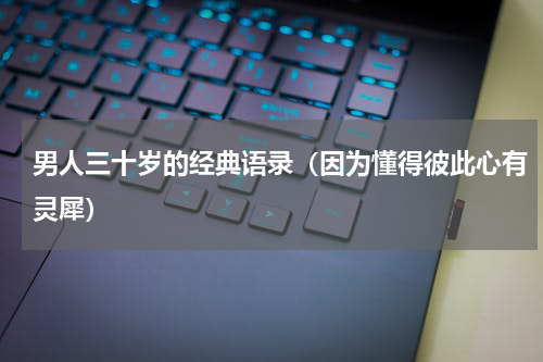 男人三十岁的经典语录（因为懂得彼此心有灵犀）