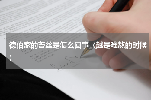 德伯家的苔丝是怎么回事（越是难熬的时候）