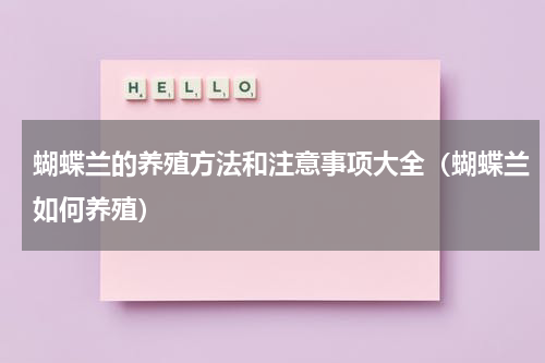 蝴蝶兰的养殖方法和注意事项大全（蝴蝶兰如何养殖）