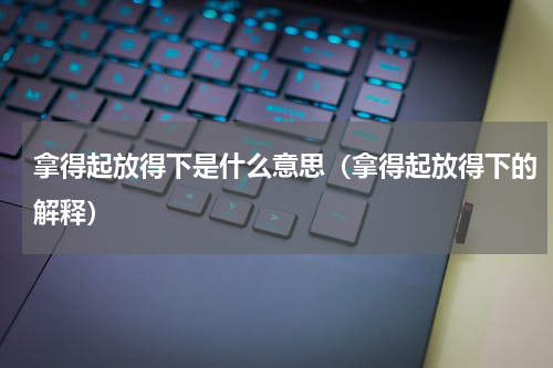 拿得起放得下是什么意思（拿得起放得下的解释）