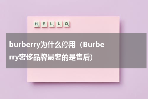 burberry为什么停用（Burberry奢侈品牌最奢的是售后）