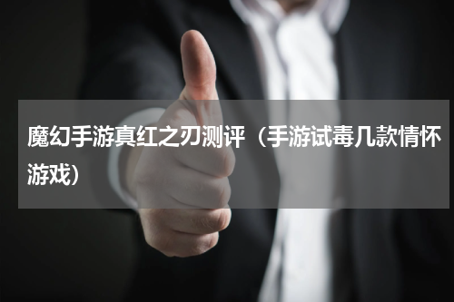 魔幻手游真红之刃测评（手游试毒几款情怀游戏）