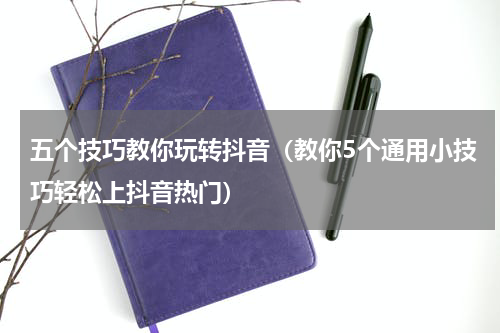 五个技巧教你玩转抖音（教你5个通用小技巧轻松上抖音热门）