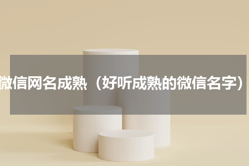 微信网名成熟（好听成熟的微信名字）