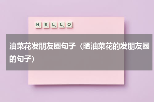 油菜花发朋友圈句子（晒油菜花的发朋友圈的句子）