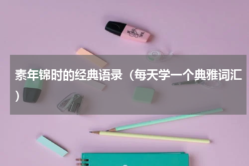 素年锦时的经典语录（每天学一个典雅词汇）