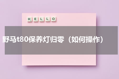 野马t80保养灯归零（如何操作）