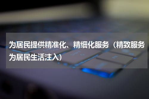为居民提供精准化、精细化服务（精致服务为居民生活注入）