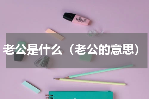 老公是什么（老公的意思）