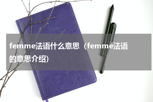 femme法语什么意思（femme法语的意思介绍）