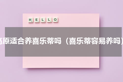 高原适合养喜乐蒂吗（喜乐蒂容易养吗）
