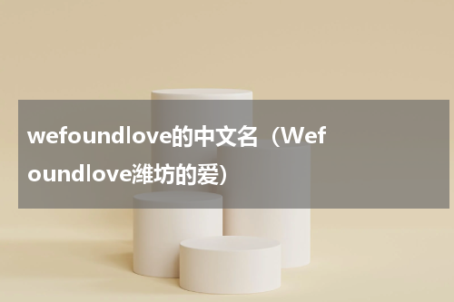 wefoundlove的中文名（Wefoundlove潍坊的爱）