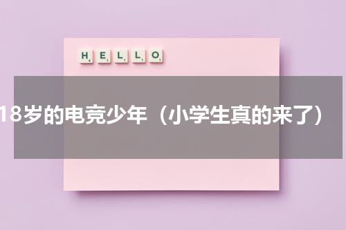 18岁的电竞少年（小学生真的来了）