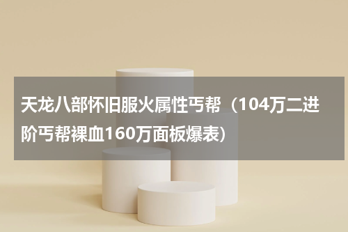 天龙八部怀旧服火属性丐帮（104万二进阶丐帮裸血160万面板爆表）