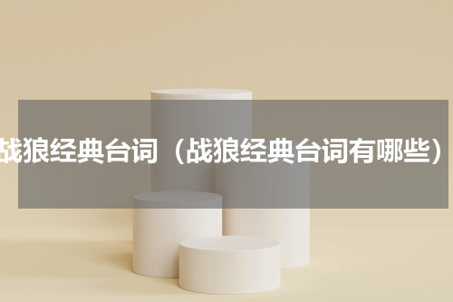 战狼经典台词（战狼经典台词有哪些）