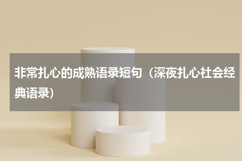 非常扎心的成熟语录短句（深夜扎心社会经典语录）